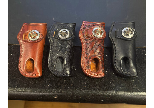 A&M Leather A&M Leather, #14 Vertical Trapper Sheath with Texas Star