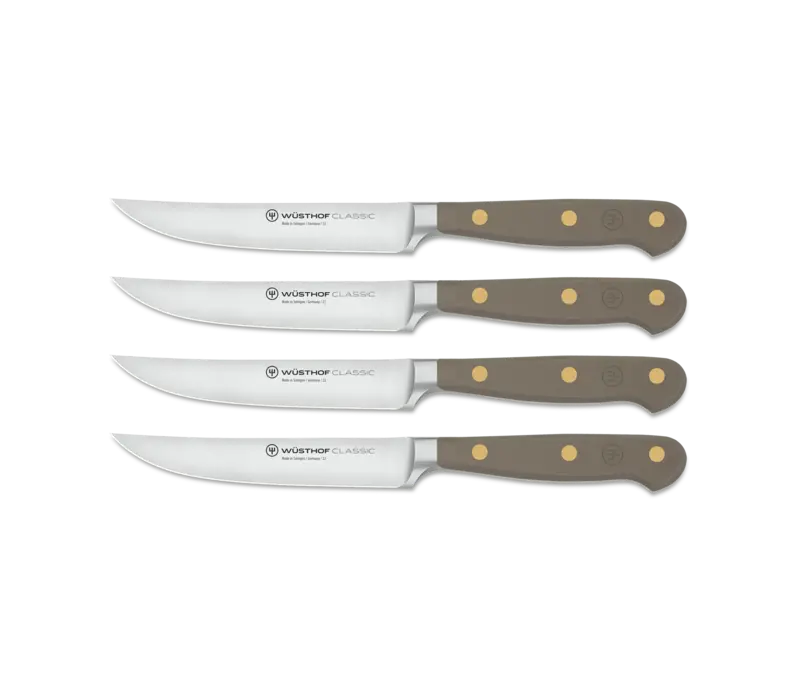 Wusthof, Classic 4 Piece Steak Knife Set, Velvet Oyster