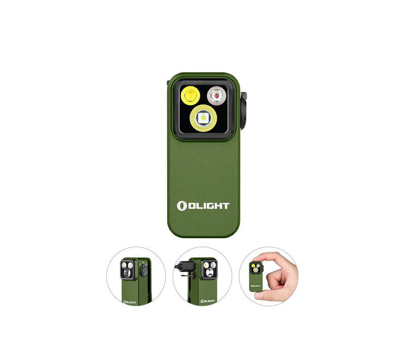 Olight, Oclip Pro Clip, Flashlight with Floodlight Spotlight and Red Light, OD