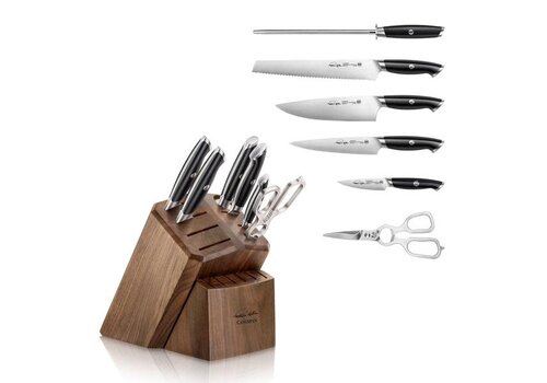 Cangshan 7-Piece "Thomas Keller" knife block set with 8 spare slots, forged swedish RWL34 powder steel