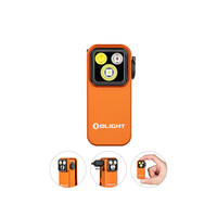 Olight, Oclip Pro Clip Flashlight with Floodlight Spotlight and Red Light, Orange