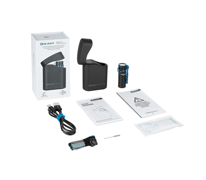 Olight, Baton 4 Premium Edition Powerful EDC Flashlight, Black
