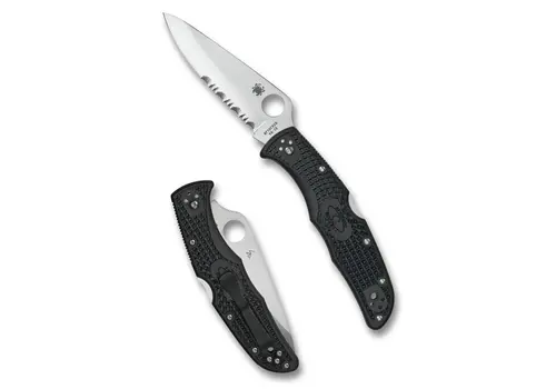 Spyderco Knives Spyderco, Endura 4 ComboEdge, Black FRN Handle and VG10