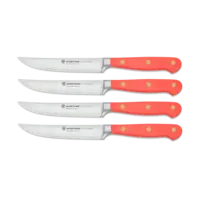 Wusthof Classic 4 Piece Steak Knife Set, Coral Peach