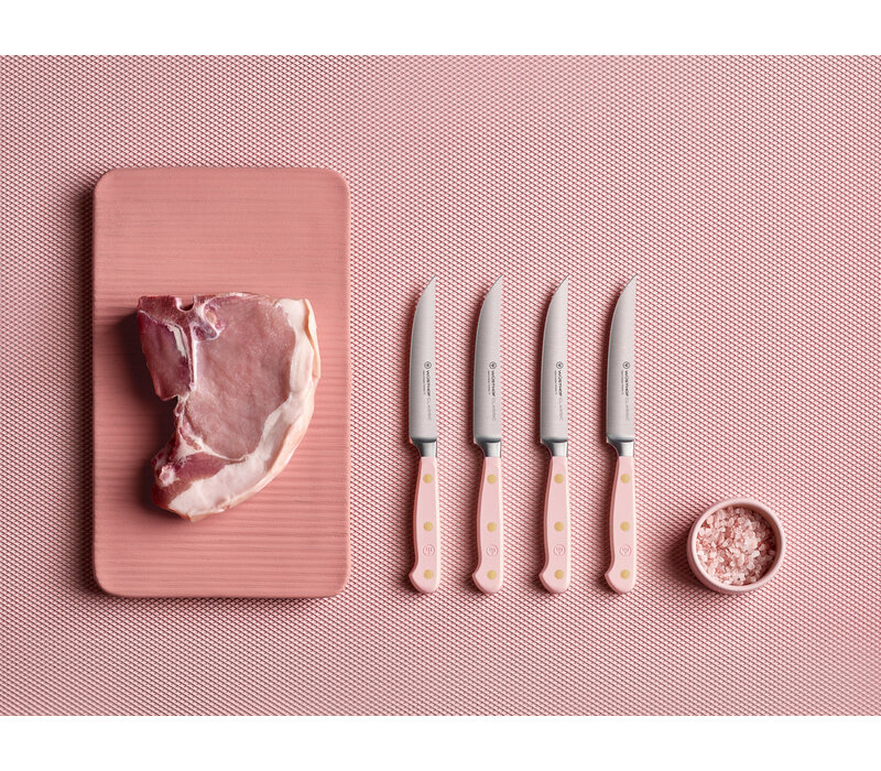 Wusthof, Classic 4 Piece Steak Knife Set, Pink Himalayan Salt