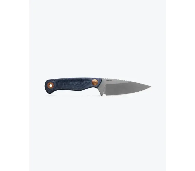 Benchmade Dacian, Satin Magnacut, Denim Micarta, Leather Sheath