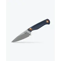 Benchmade Dacian, Satin Magnacut, Denim Micarta, Leather Sheath