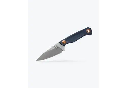 Benchmade Benchmade Dacian, Satin Magnacut, Denim Micarta, Leather Sheath