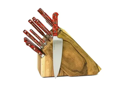 Lamson Lamson, Forged Fire 20 Pc Block set, Natural Walnut Block, Fine Steak