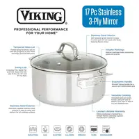 Viking 3-Ply  Stainless 17pc Cookware set