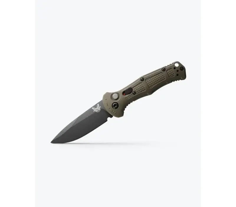 Benchmade Mini Claymore Auto Drop Point, Ranger Green Grivory, CPM D2