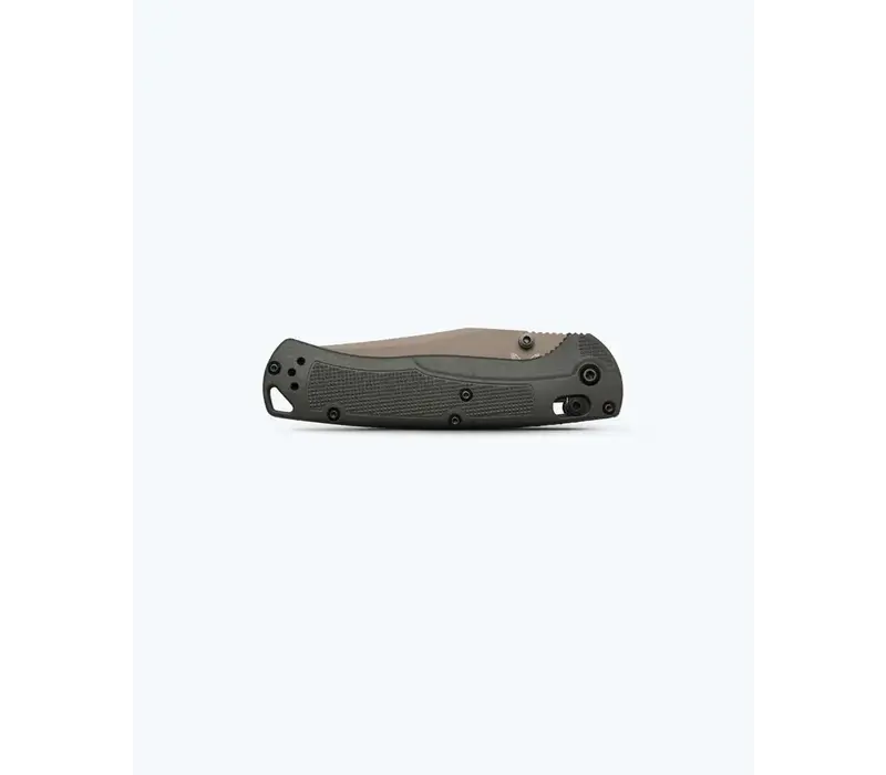 Benchmade Tagged Out, Tan Cerakote CPM-154, Olive Grivory Handle