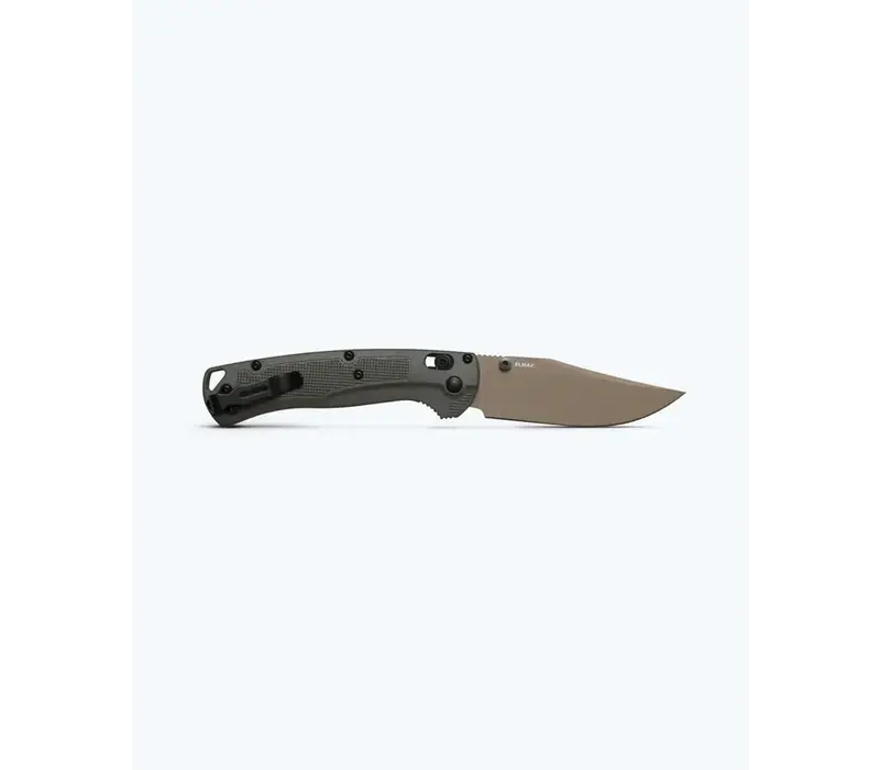 Benchmade Tagged Out, Tan Cerakote CPM-154, Olive Grivory Handle