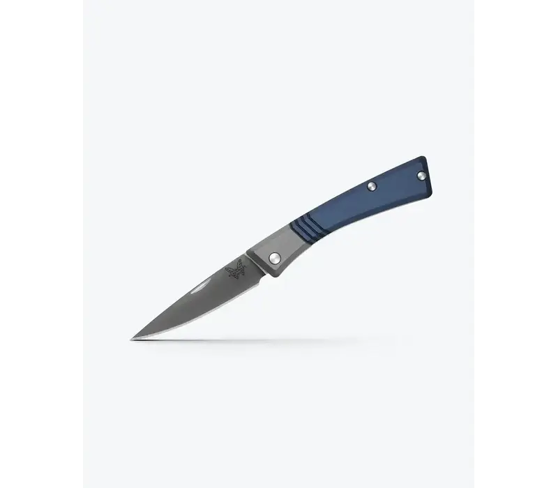 Benchmade Successor, M390, Crater Blue Aluminum, Leather Sheath