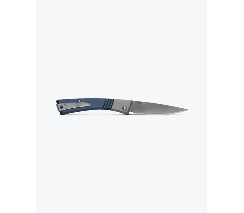 Benchmade Successor, M390, Crater Blue Aluminum, Leather Sheath