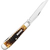 Case & Sons Cutlery Co. Case - Trapper Burnt Amber Bone, Carbon Steel