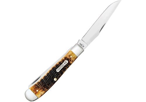 Case & Sons Cutlery Co. Case - Trapper Burnt Amber Bone, Carbon Steel