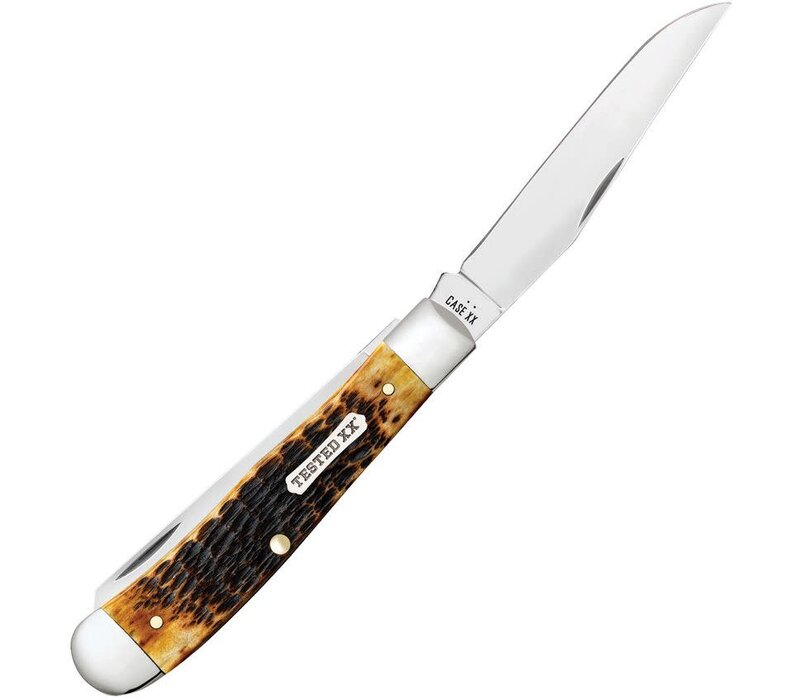 Case - Trapper Burnt Amber Bone, Carbon Steel