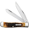 Case & Sons Cutlery Co. Case Trapper Burnt Amber Bone, Carbon Steel