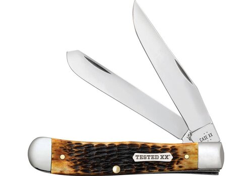 Case & Sons Cutlery Co. Case Trapper Burnt Amber Bone, Carbon Steel