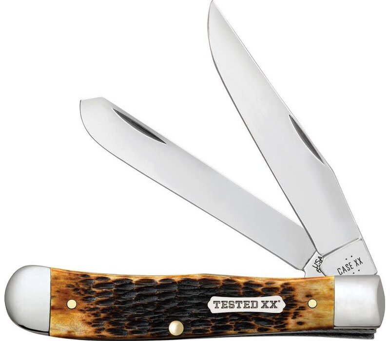 Case - Trapper Burnt Amber Bone, Carbon Steel