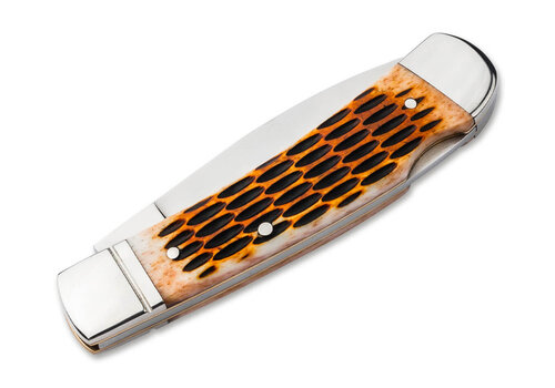 Boker Boker, Lockback Jigged Amber Bone Handle, D2