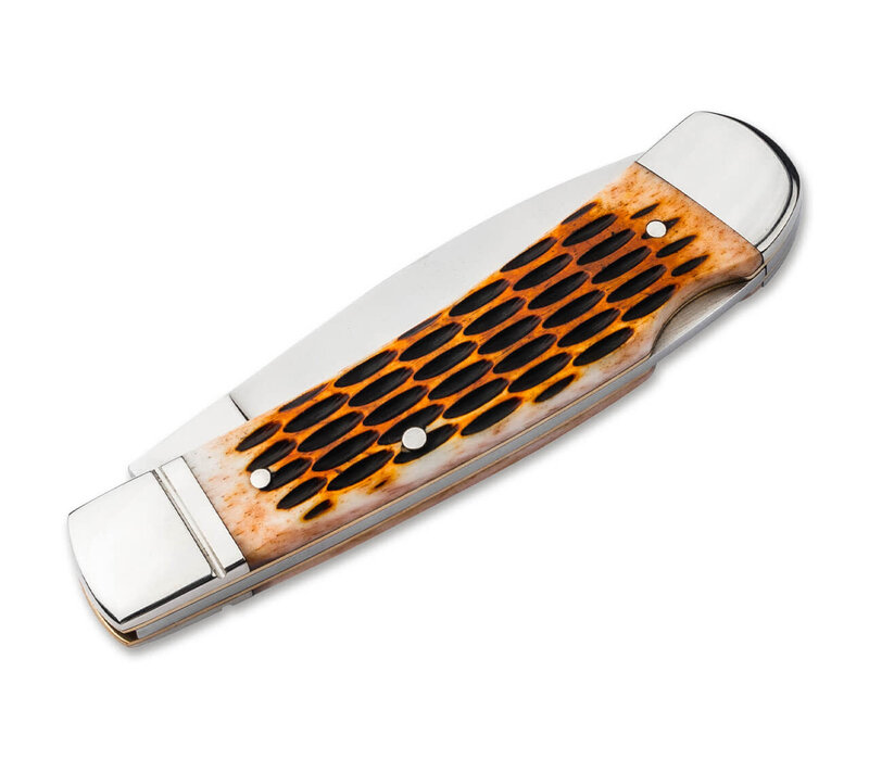 Boker, Lockback Jigged Amber Bone Handle, D2