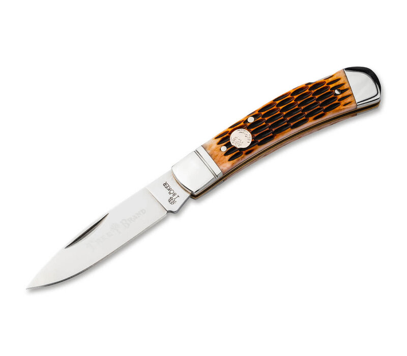 Boker, Lockback Jigged Amber Bone Handle, D2