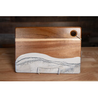 Lynn & Liana Small Acacia Cheese Board Marble 8"x 11"