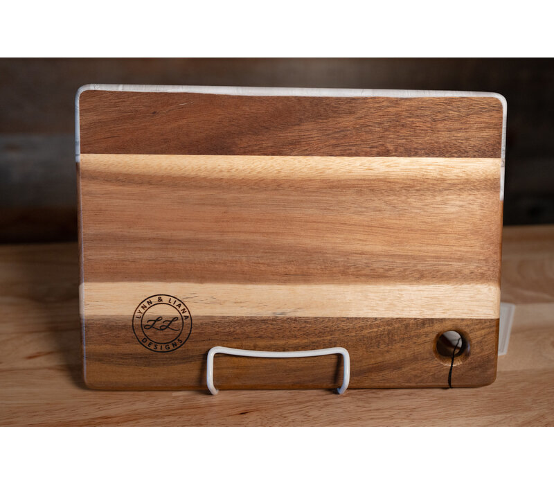 Lynn & Liana Small Acacia Cheese Board Marble 8"x 11"