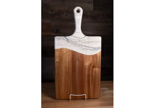 Lynn & Liana Designs Lynn & Liana, Large Acacia Cheese Board Marble 10" x 20"