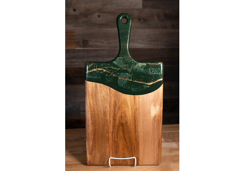Lynn & Liana Designs Lynn & Liana, Large Acacia Cheese Board Jade 10" x 20"