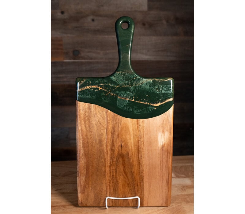 Lynn & Liana, Large Acacia Cheese Board Jade 10" x 20"