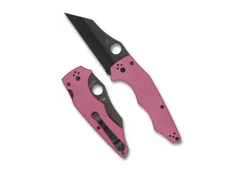 Spyderco Knives Spyderco YoJumbo Pink G10 Handle, Black CPM S30V SPRINT RUN