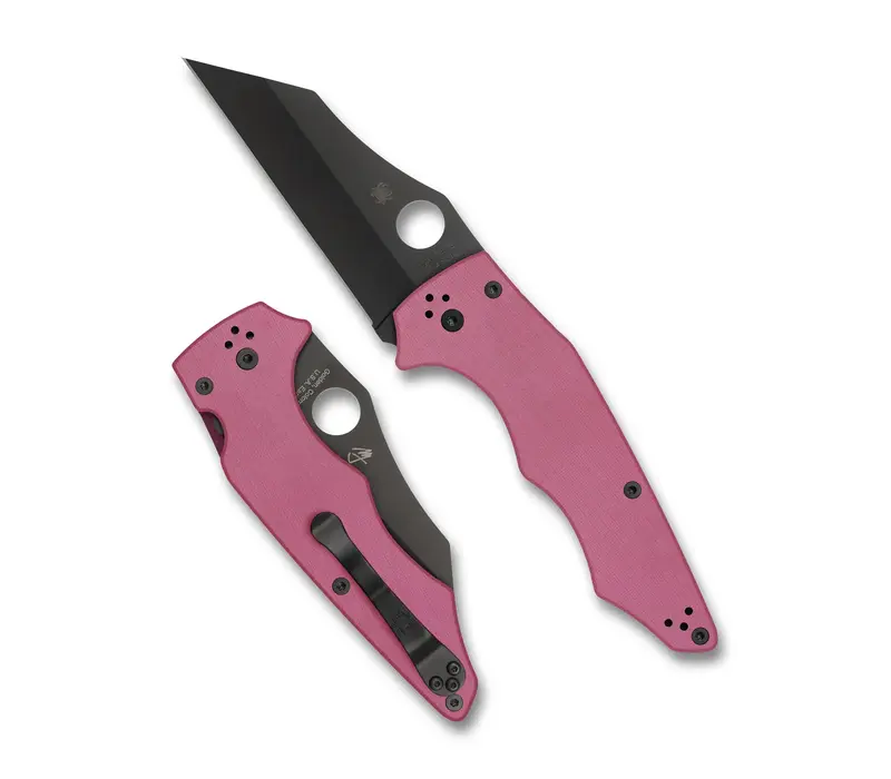 Spyderco YoJumbo Pink G10 Handle, Black CPM S30V SPRINT RUN