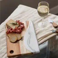 Lynn & Liana Small Acacia Cheese Board Marble 8"x 11"