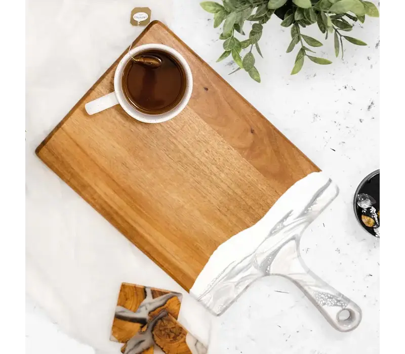 Lynn & Liana, Large Acacia Cheese Board Marble 10" x 20"