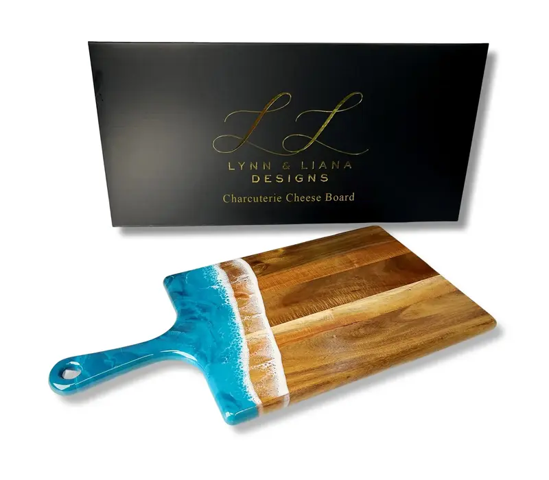 Lynn & Liana Large Acacia Cheese Board, Ocean Vibes
