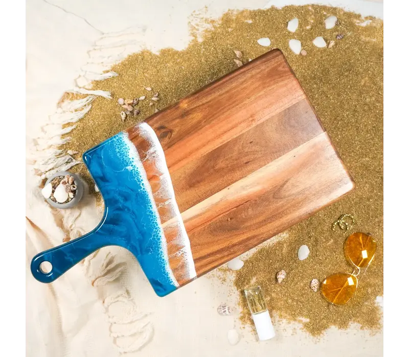 Lynn & Liana Large Acacia Cheese Board, Ocean Vibes