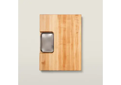 John Boos John Boos, Maple Prep Master Cutting Board With Juice Groove & Stainless Pan 24"x18"2-1/4"