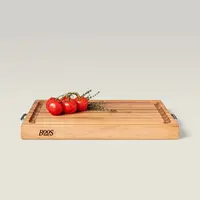 John Boos, Maple Board with Juice Groove and Chrome Handles, 24"x18"x2-1/4"