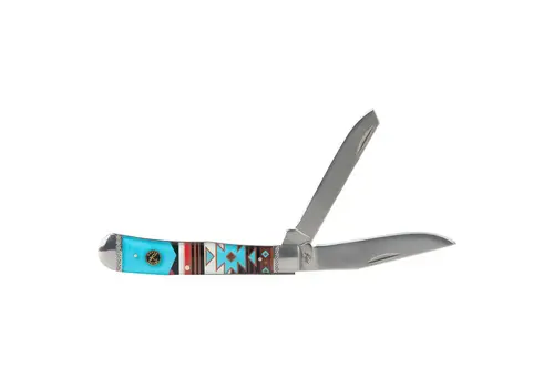 ABKT - American Buffalo Knife & Tool Roper, Sunset Series II Trapper with Carbon Steel Blade