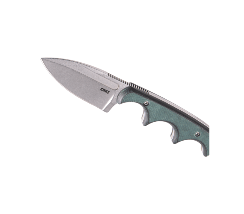 CRKT Minimalist Spear Point, Black and Green Micarta, 8Cr13MoV