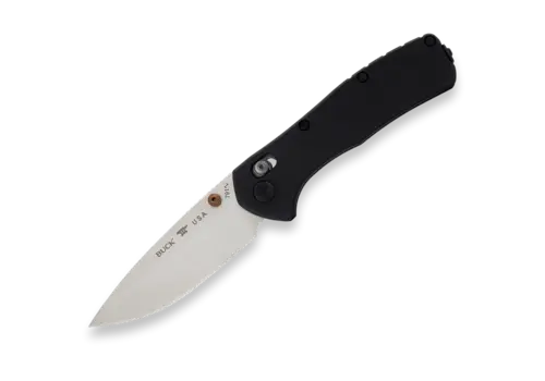 Buck Buck Range Elite with a black and aluminum handle and a CPM Magnacut blade
