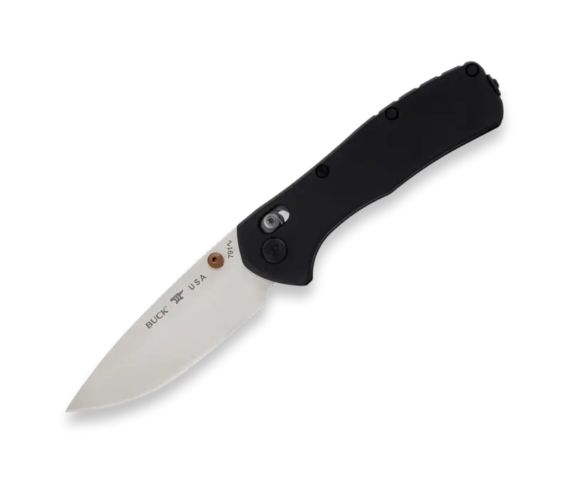 Buck Range Elite with a black and aluminum handle and a CPM Magnacut blade