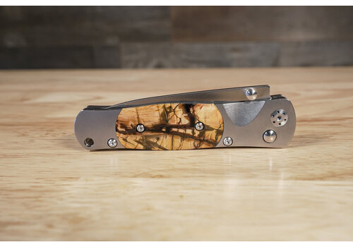 Santa Fe Stoneworks MI01--SantaFeWorks, Buttonlock Titanium Frame VG-10 Blade Mammoth Tusk