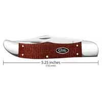 Case, Folding Hunter Dark Red Micarta Handle, Carbon Steel