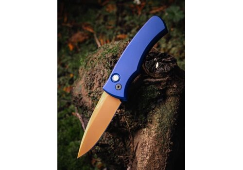 Pro-Tech Knives, LLC Pro-Tech, Duke 2 Compact Auto Heritage Edition, Magnacut, Blue Aluminum