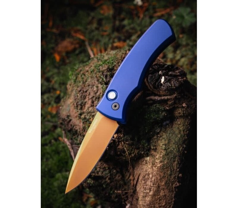Pro-Tech, Duke 2 Compact Auto Heritage Edition, Magnacut, Blue Aluminum