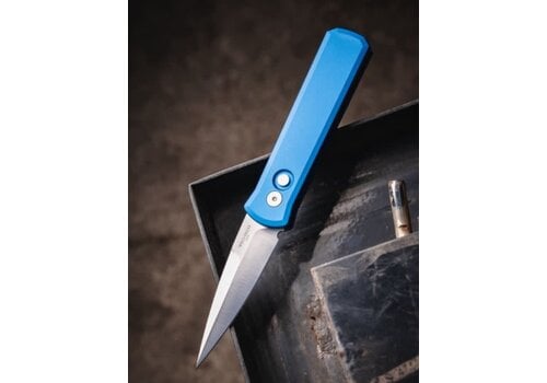 Pro-Tech Knives, LLC Pro-Tech, Godson Dark Blue Handle, 154CM